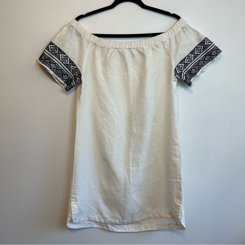 Athleta Riviera Sz Medium M White Dress Cover-Up washable short sleeve #598018